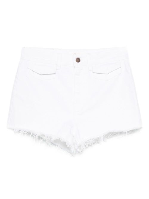 Frayed-hem denim shorts - White