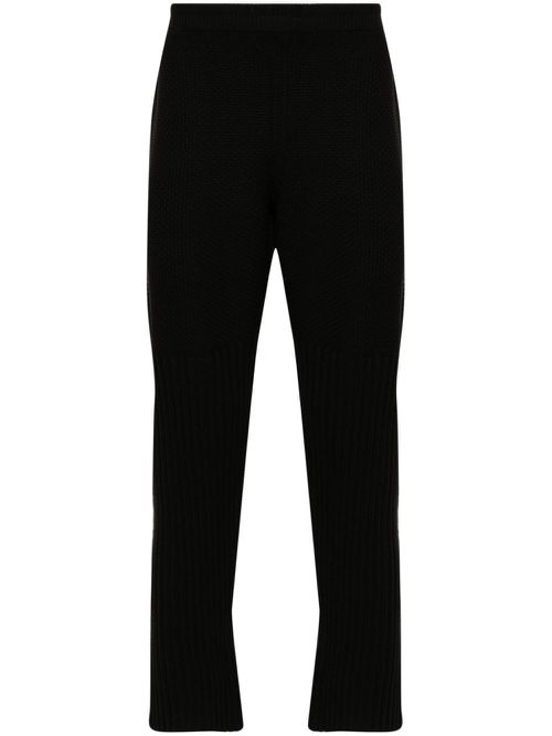 Rustik-Knit tapered-leg trousers - Black