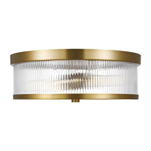 Geneva 2-Light Ceiling Light in Burnished Brass by Chapman & Myer