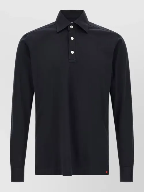 Kiton - positano long sleeve polo shirt collar