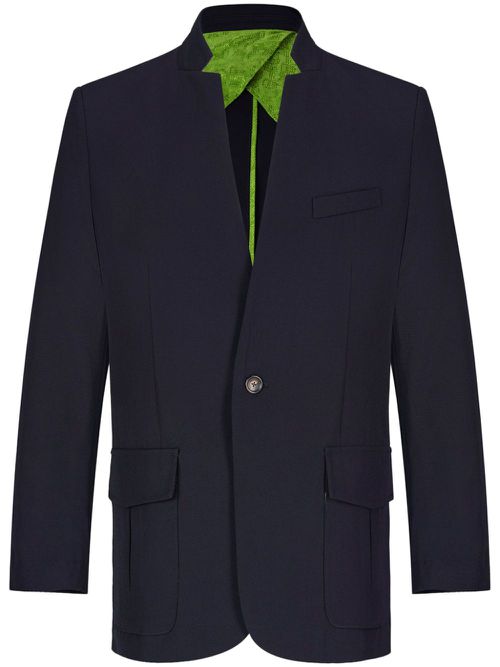 Stand-up collar blazer - Blue