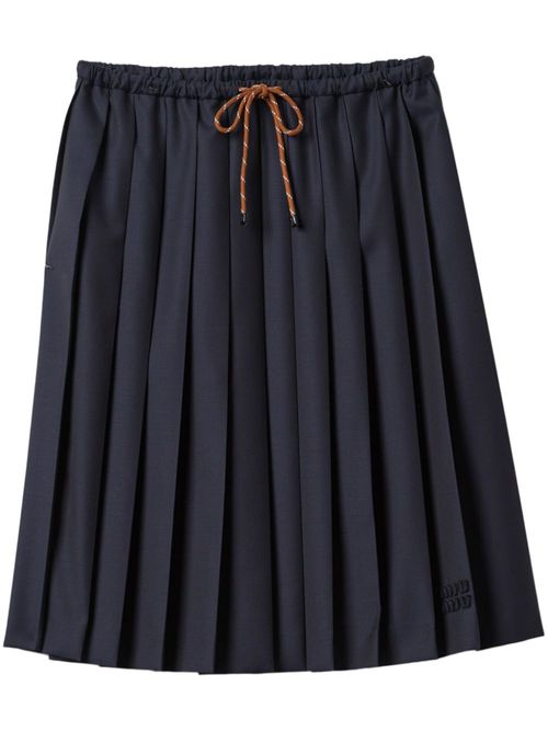 Pleated midi skirt - Blue