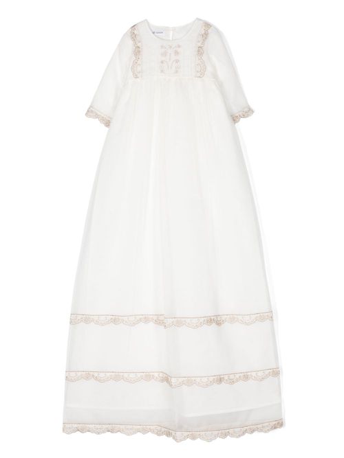 Valencienne embroidered dress - White