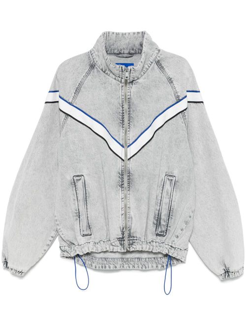 Logo-tape denim jacket - Grey