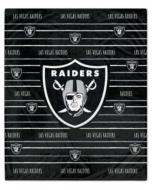 Las Vegas Raiders Nfl Team Center Stripe Logo Fleece Throw