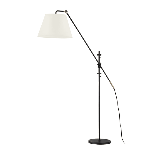 Patina Brass Textured Black One Light Floor Lamp from the Navin Collection