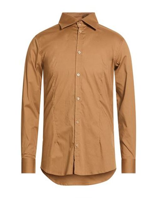Man Shirt Camel Size M Cotton, Elastane