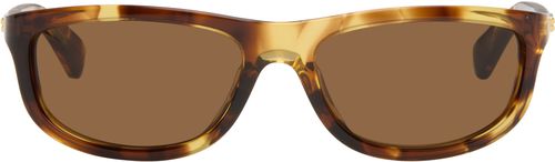Brown Slim Ribbon Rectangular Sunglasses