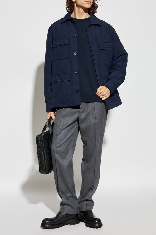 Sweatshirt With A Crew Neck, Men's, Navy Blue
