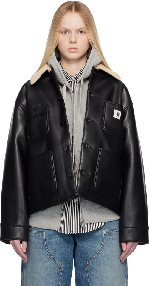 Black Shepton OG Michigan Faux-Leather Jacket