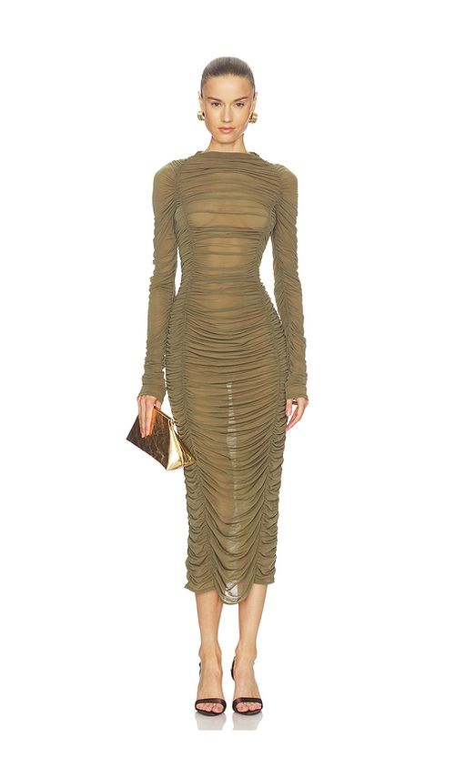 Camila Coelho Nayeli Midi Dress in Olive. - L also in M, S, XL