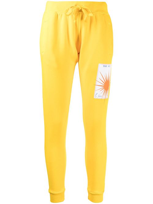 Logo-patch cotton-blend track trousers - Yellow