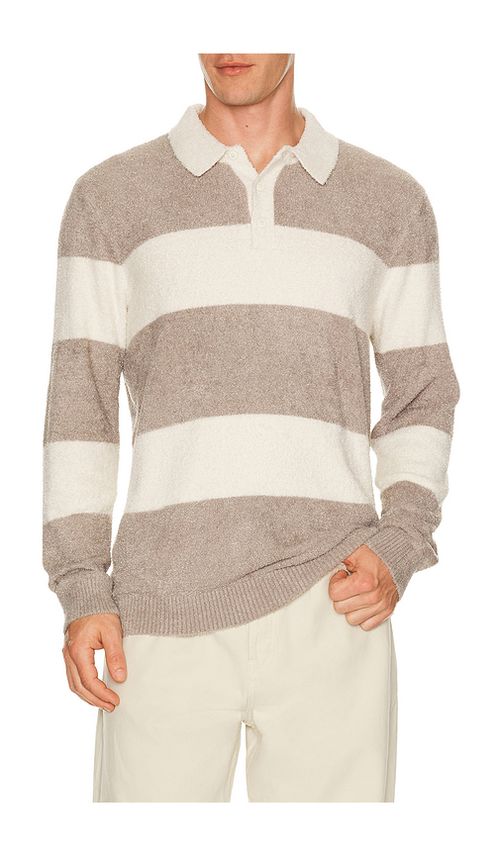 Barefoot Dreams Rugby in Grey,White. L. Also in S, M, XL/1X