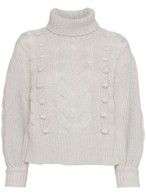 Cable-knitted jumper - Grey