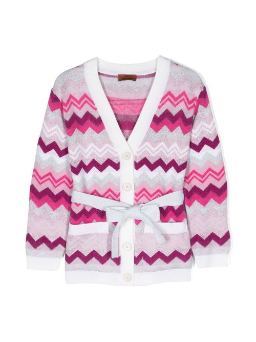 Missoni Kids Cardigan mit Zickzackmuster - Rosa