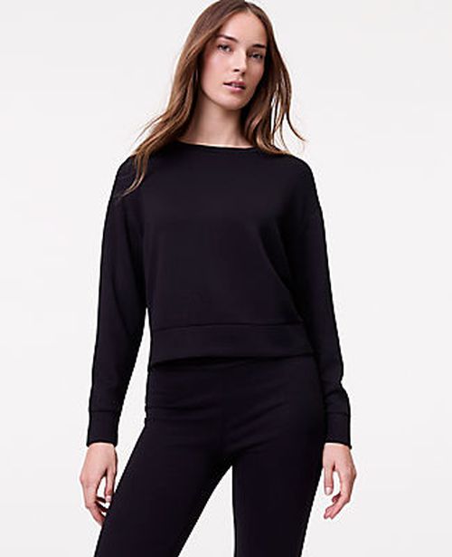 Ann Taylor Petite Weekend  Crew Neck Sweatshirt in CloudPlush