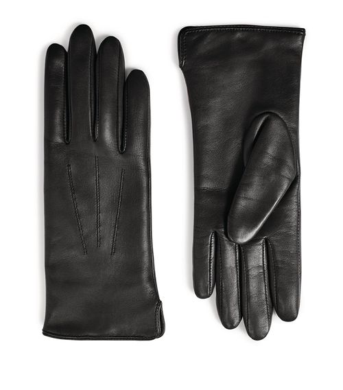 Cashmere-Wool-Lined Leather Gloves