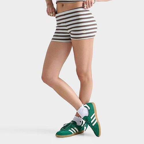 Women's Originals Striped Rib Micro Shorts in Ice Blue/Earth Strata