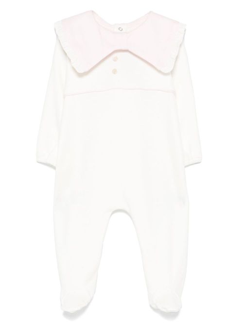 Frilled-collar pajamas - White