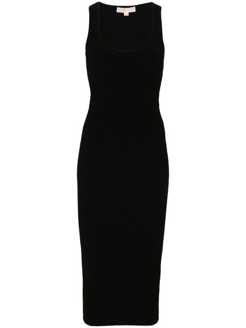 Cut-out ribbed dress - Black