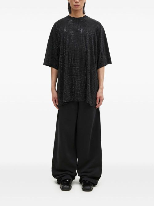 Rhinestone-embellished T-shirt - Black