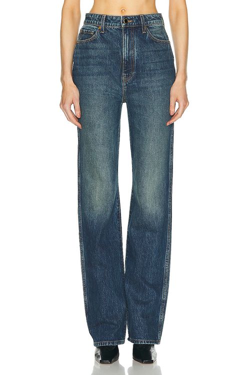 KHAITE Danielle Straight Leg Jeans in Stinson - Denim-Dark.  31 also in