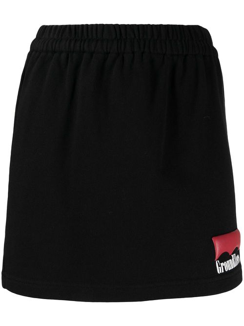 Logo-print jersey mini skirt - Black