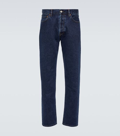 Mid-rise straight jeans