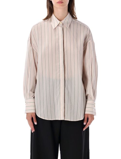 Striped Tailored Shirt with Jewel Button Details