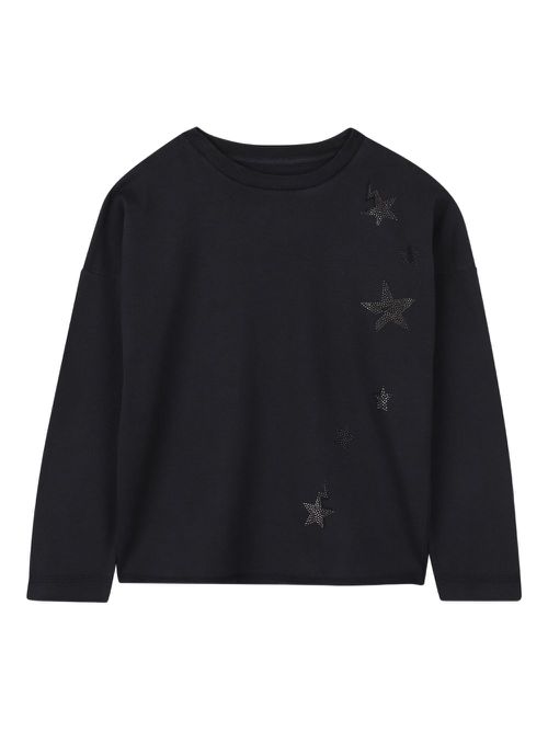 Star-embellished long-sleeve sweatshirt - Black