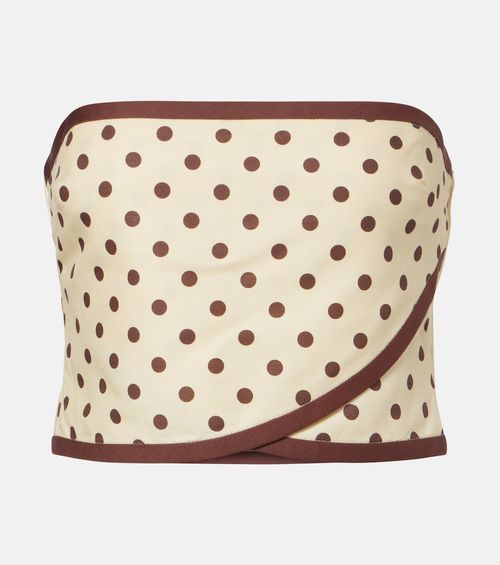 Bowie linen and cotton crop top