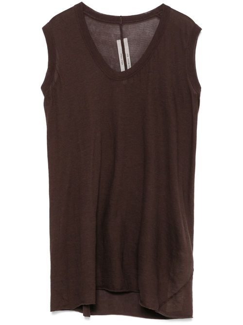 V-neck sleeveless T-shirt - Brown
