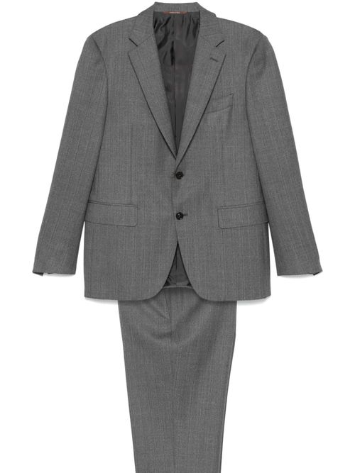Herringbone-pattern suit - Grey