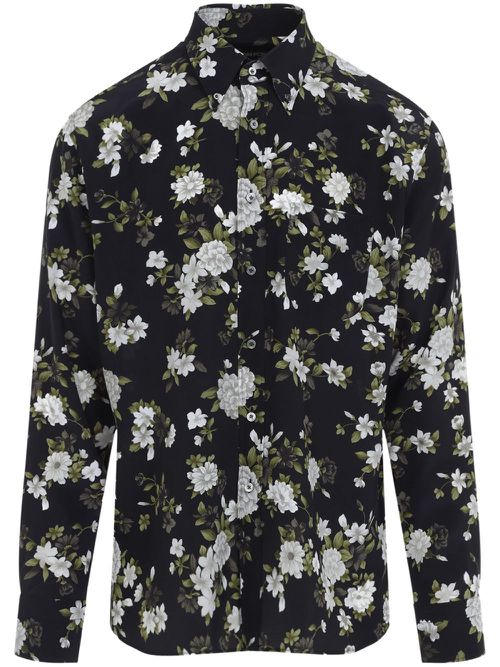 Floral-print shirt - Black