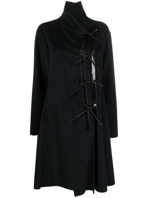 2000s funnel-neck coat - Black