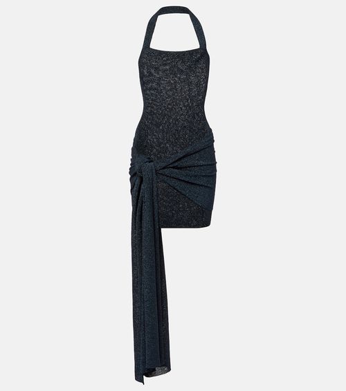 Gathered lamé minidress