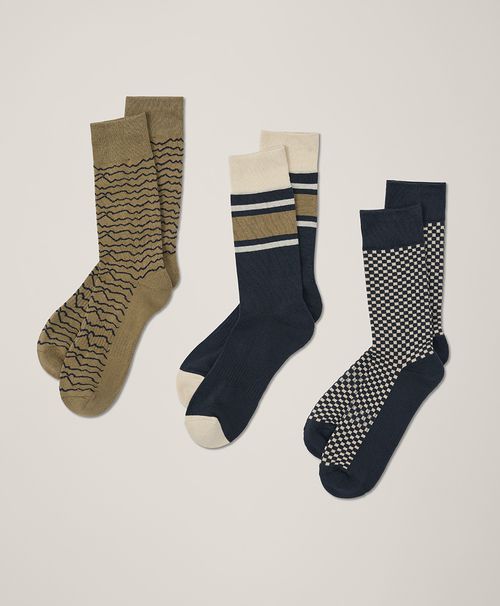 Men's Racing Stripes Perfect Crew Socks 3-Pack