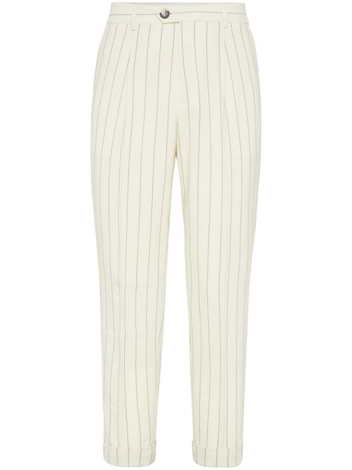 Striped trousers - White