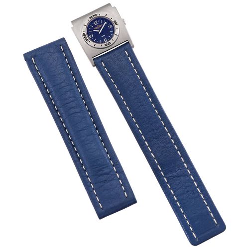 MensLeather Watch Band With Second Time Zone Attachment E6107231/C175.700X.A18D