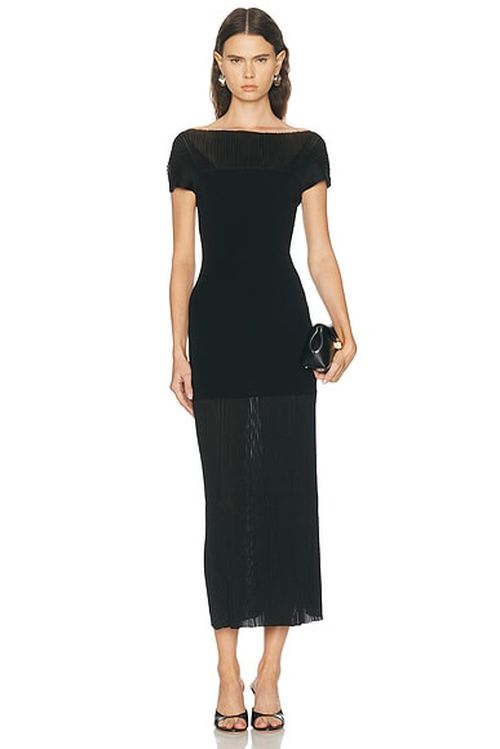 House of Dagmar Contrast Knit Dress in Black - Black. XS also in L