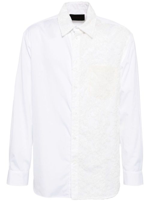 Lace-panelled shirt - White