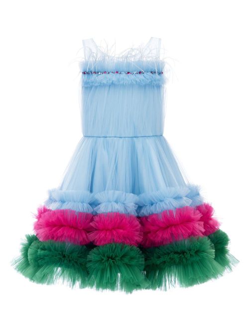 Granada ruffled dress - Blue