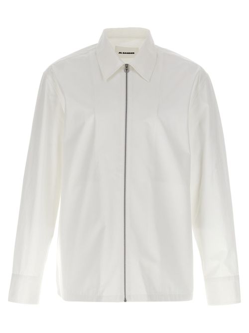 Organic Cotton Zip-Front Shirt — White