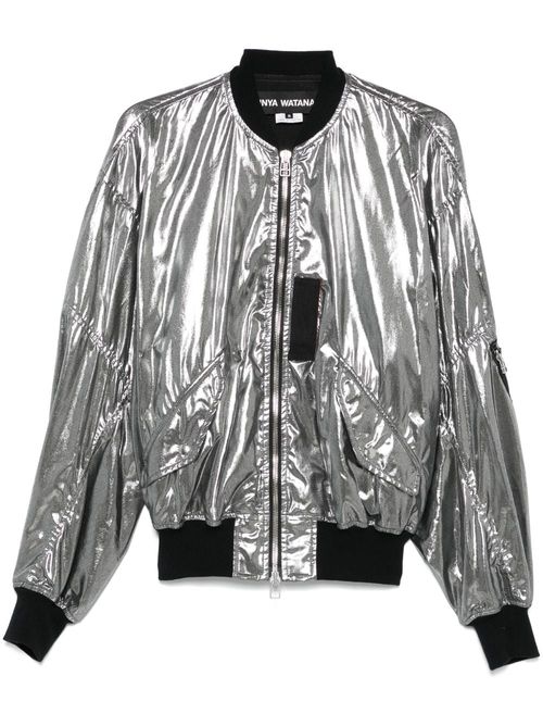 Metallic effect bomber jacket