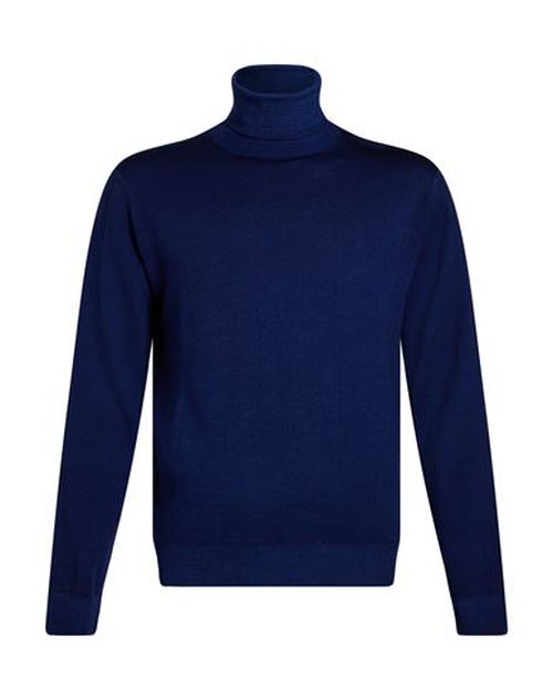 Man Turtleneck Blue Size 44 Merino Wool