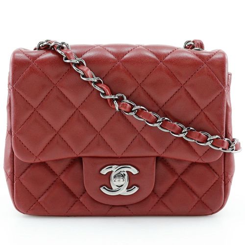 Vintage Square Classic Single Flap Bag Calfskin Handbag (Pre-Owned)