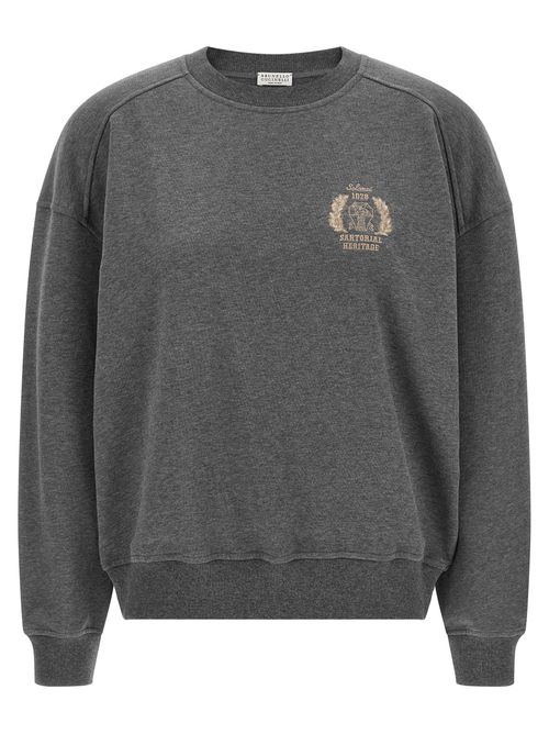 Coat of Arms Embroidered Sweatshirt — Charcoal