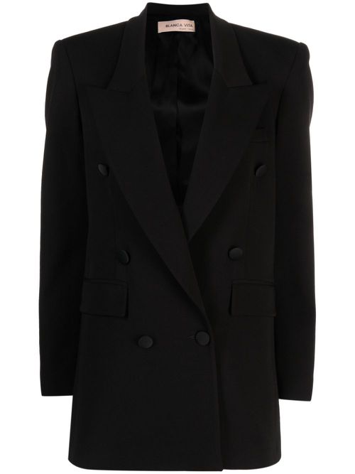 Glicy dart-detail double-breasted blazer - Black