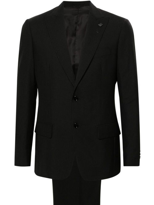 Pinstriped single-breasted suit - Black