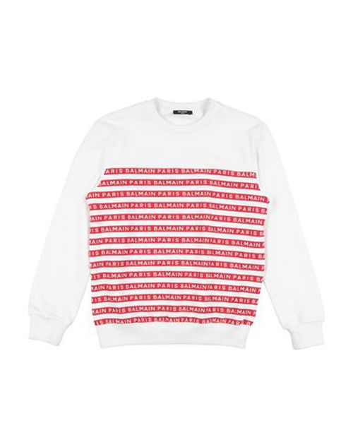 Kid Boy Sweatshirt White Size 13 Cotton, Elastane